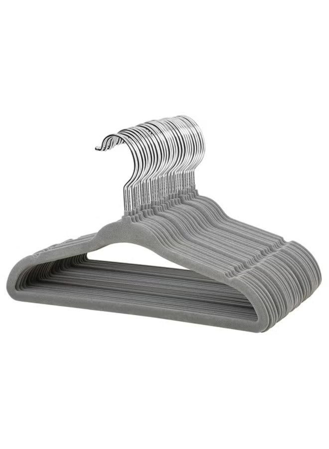 100 Pieces Of Non-slip Velvet Cloth Rack Set Grey  - Image 1