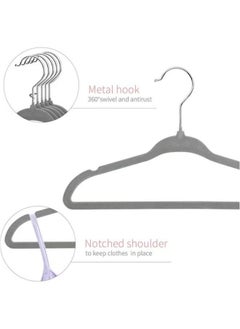 Generic 100 Pieces Of Non-slip Velvet Cloth Rack Set Grey  - Image 2
