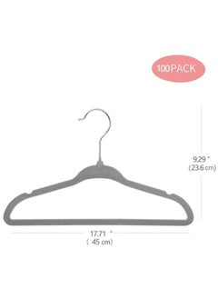 Generic 100 Pieces Of Non-slip Velvet Cloth Rack Set Grey  - Image 3