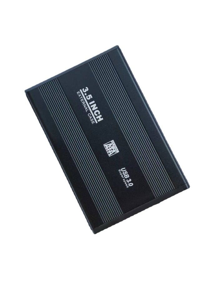 Generic Desktop Metal Aluminum Alloy DC12V DC Power Supply 3.5-inch SATA Serial Port USB3.0 Hard Disk Box-Color:Black  - Image 1