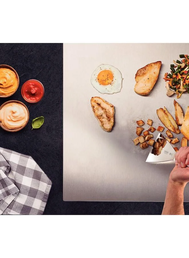 ترامونتينا ملعقة مكشطة احترافية 5*4 بوصة بشفرة من الستانلس ستيل ومقبض بولي بروبلين أبيض