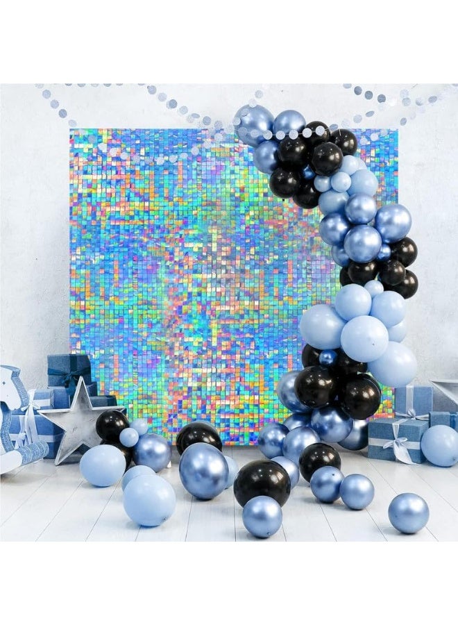 لوحة حفلات زرقاء لامعة مقاس 30 × 30 × 30 سم، متعددة الألوان  - Image 2