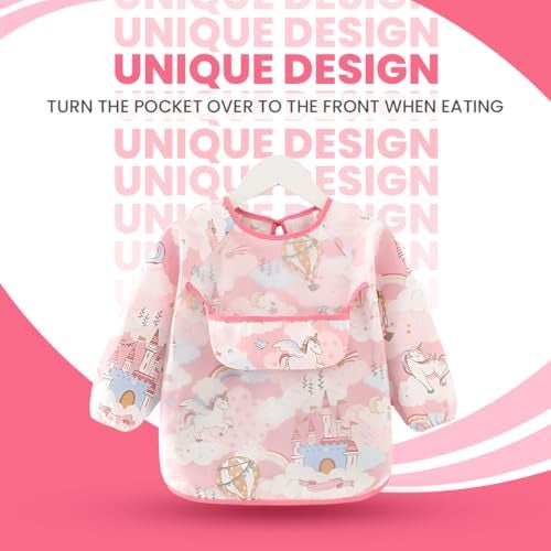 TONY STARK Waterproof Washable Full Sleeves Apron Feeding Bibs with Super Absorbent, Soft, Comfortable & Lightweight for Infants & Baby Toddlers 6+ Months (Whimsical Wonder) - Image 5