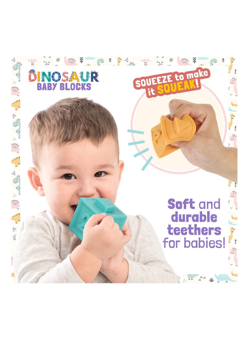 SOLARAE ألعاب الترتيب والتكديس، كتل بناء ناعمة للأطفال الصغار، ألعاب مونتيسوري، ألعاب ديناصورات للتسنين والضغط للأولاد والبنات الرضع - Image 2