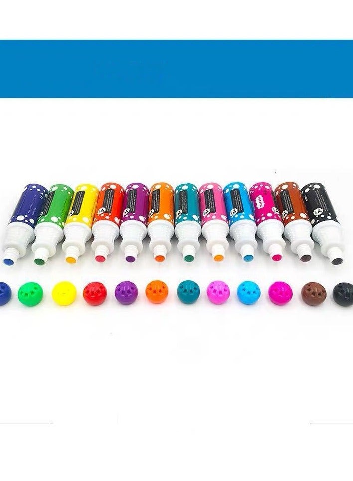 DURKU 12 Colors Dot Markers Kit for Kids, Children's Washable Easy Grip Non-Toxic Paint Marker, Water Based Non Toxic Fun Art & Craft Supplies - Image 1