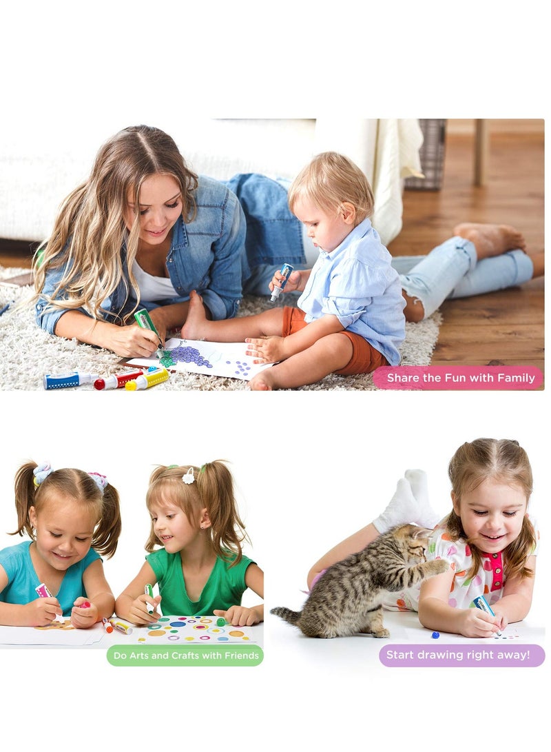 DURKU 12 Colors Dot Markers Kit for Kids, Children's Washable Easy Grip Non-Toxic Paint Marker, Water Based Non Toxic Fun Art & Craft Supplies - Image 4