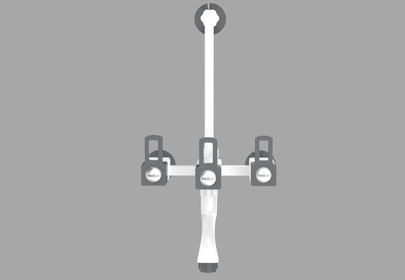 Well Set خلاط حائط وول سيت مع توفير لدش علوي وأنبوب انحناء طويل رمادي - Image 4