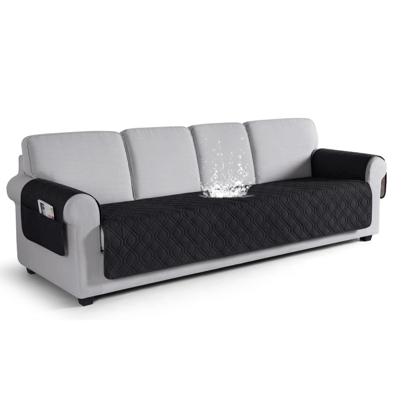 VANSOFY Couch Cover  Waterproof Sofa Covers Couch Washable Slipcover Furniture Protector Non-Slip Couch Cover for Dogs  Pets(Oversized Sofa  Black) - Image 1