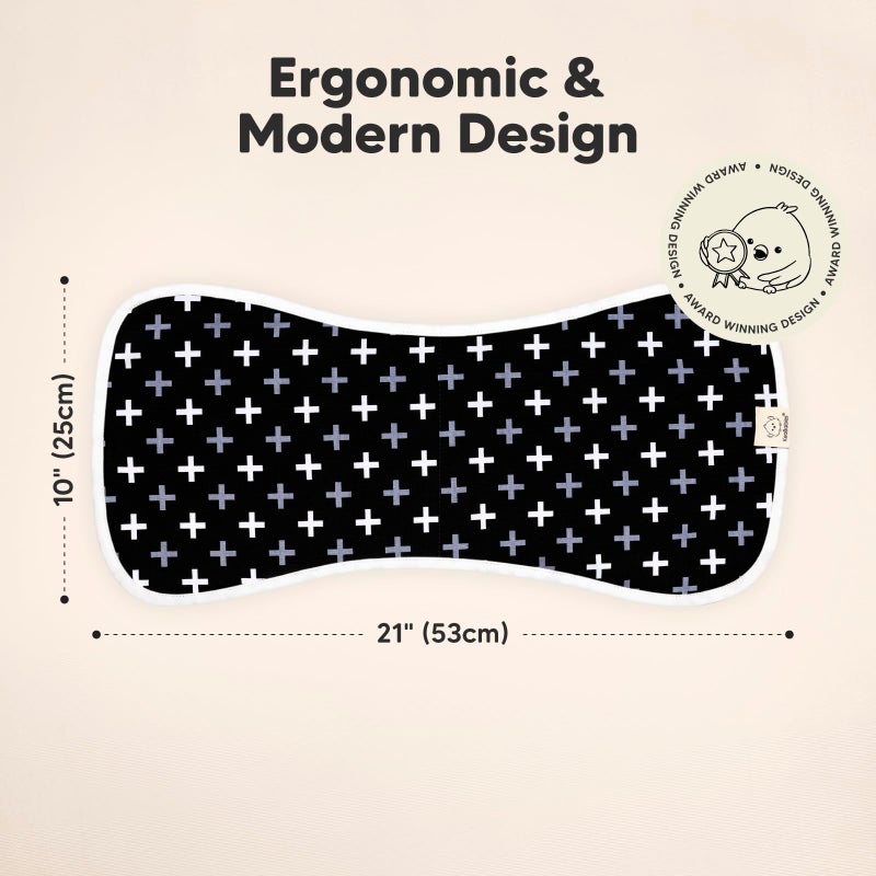 KeaBabies Organic Burp Cloths Baby Boy & Girl - 5-Pack Super Absorbent Cotton Burping Cloths for Babies, Soft & Plush Newborn Spit Up Rags, Infant Towels for Milk Spit Up, Unisex, Large 21" x 10" (MONOS) - Image 2