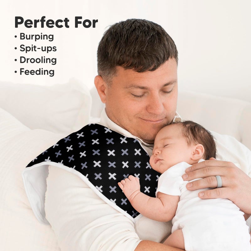 KeaBabies Organic Burp Cloths Baby Boy & Girl - 5-Pack Super Absorbent Cotton Burping Cloths for Babies, Soft & Plush Newborn Spit Up Rags, Infant Towels for Milk Spit Up, Unisex, Large 21" x 10" (MONOS) - Image 5