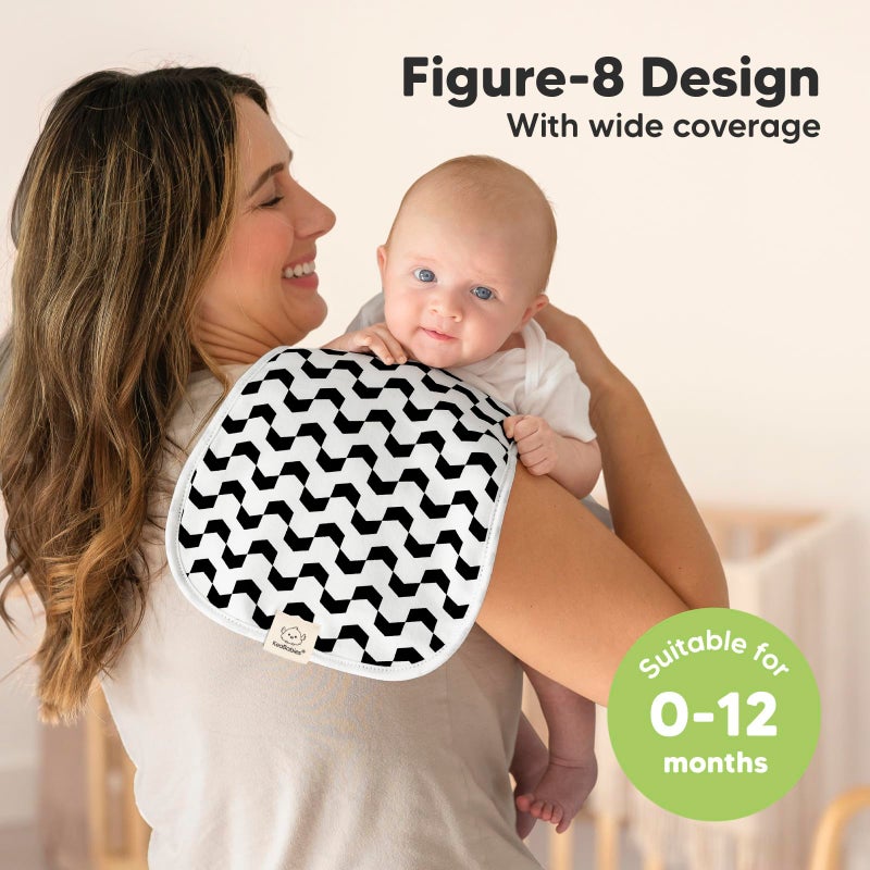 KeaBabies Organic Burp Cloths Baby Boy & Girl - 5-Pack Super Absorbent Cotton Burping Cloths for Babies, Soft & Plush Newborn Spit Up Rags, Infant Towels for Milk Spit Up, Unisex, Large 21" x 10" (MONOS) - Image 3