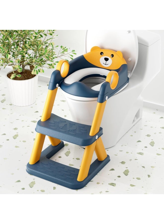 مقعد تدريب مرحاض الطفل الصغير ، مقعد بوتي محسن 2-في-1 للأولاد والبنات ، حصيرة مضادة للماء مع مقعد خطوة مضادة للانزلاق - Image 1