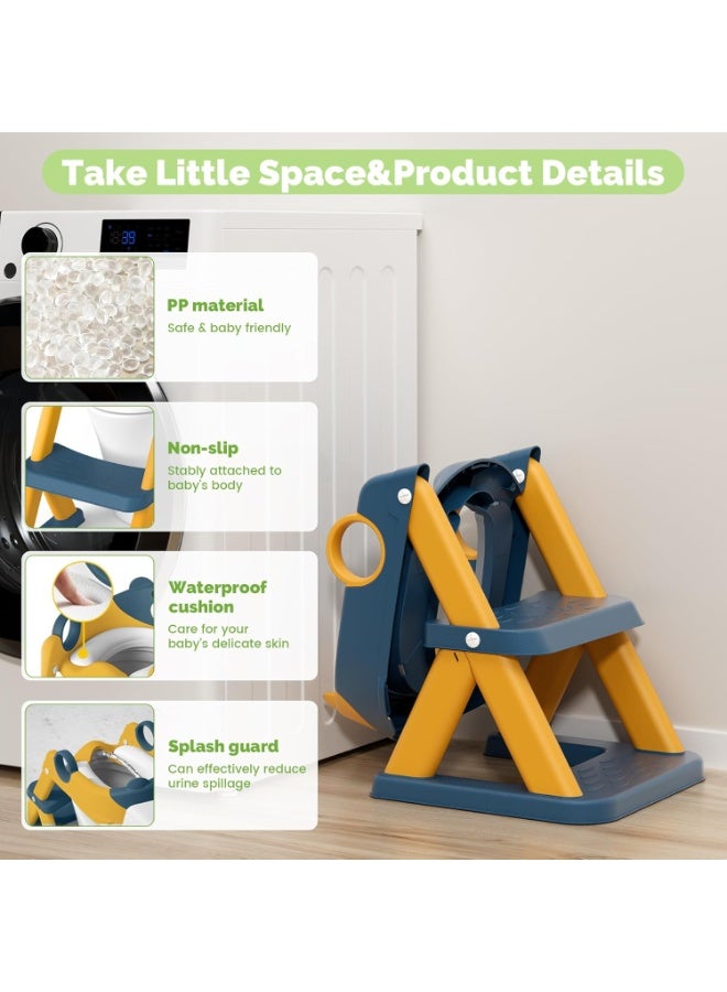مقعد تدريب مرحاض الطفل الصغير ، مقعد بوتي محسن 2-في-1 للأولاد والبنات ، حصيرة مضادة للماء مع مقعد خطوة مضادة للانزلاق - Image 2