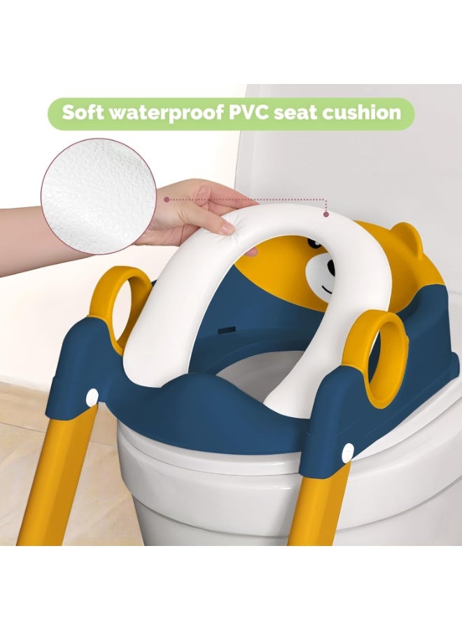 مقعد تدريب مرحاض الطفل الصغير ، مقعد بوتي محسن 2-في-1 للأولاد والبنات ، حصيرة مضادة للماء مع مقعد خطوة مضادة للانزلاق - Image 4