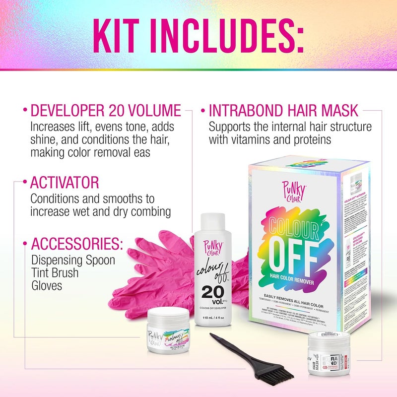 Punky Colour Off Hair Color Remover Kit - Hair Dye Remover, Safely Removes Semi Permanent Dye, and Permanent Colors, Color Removers for Dyed Hairs - Image 3