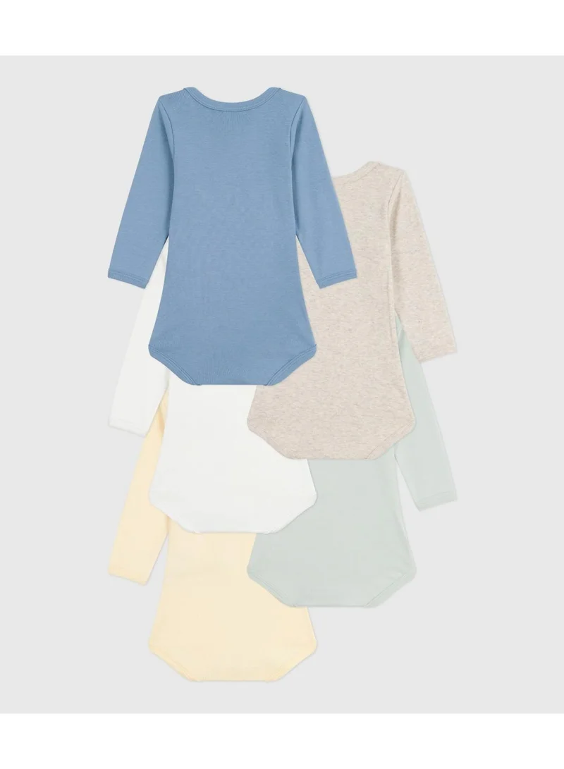 Petit Bateau Pack of long-sleeved days of the week cotton bodies for babies