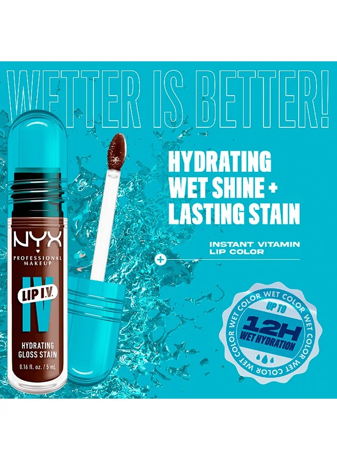 NYX PROFESSIONAL MAKEUP Lip IV Hydrating Gloss Stain – Espresso Soak