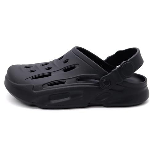 SVAAR Men Premium Comfortable Clogs || Effortless All-Day Ease with Supportive Back Strap Sandals Black,7 UK - Image 2