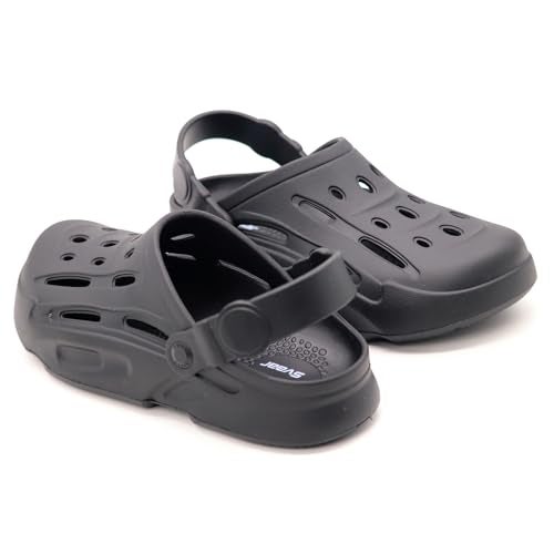SVAAR Men Premium Comfortable Clogs || Effortless All-Day Ease with Supportive Back Strap Sandals Black,7 UK - Image 3