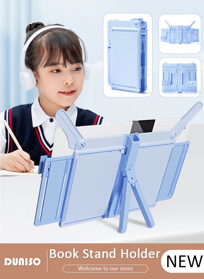 DUNISO Foldable Book Stand Holder for Kids Sturdy Book Stand Multi Heights Angles Adjustable Foldable Book Rest, Boys and Girls Reading Free Hand Holder for TextBooks Magazines - Image 1