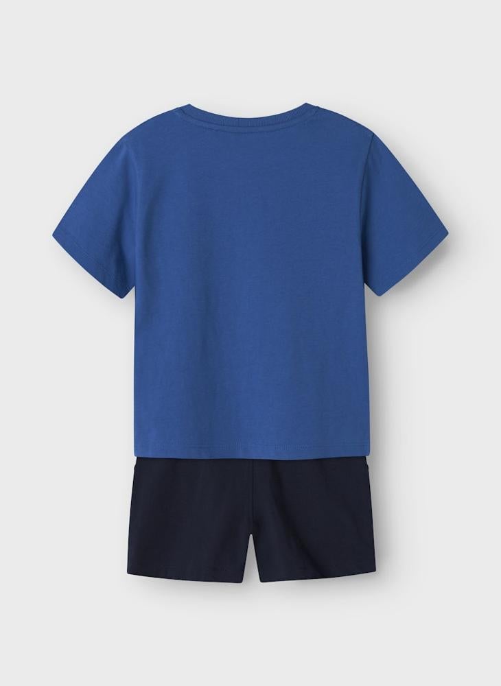 نيم ات - Kids Graphic Crew Neck T-Shirt And Short Set - Image 1
