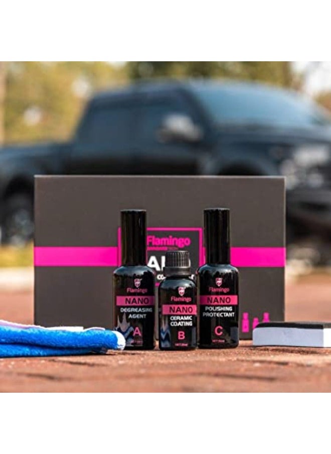 FLAMINGO Set of 3 Flamingo Nano (Degreasing agent + Ceramic Coating + Polishing Protection)  - Image 1