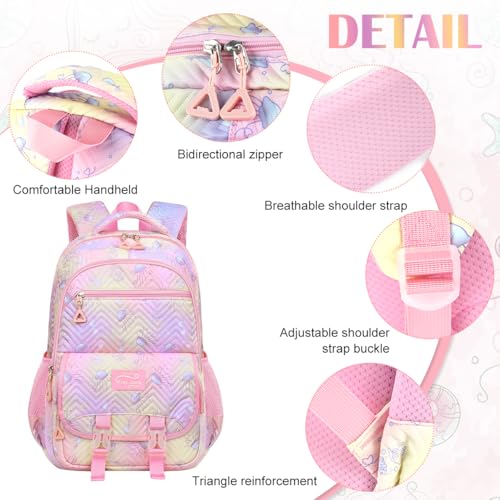 PALAYÂ® School Bag for Girls Multi Compartment Kids Backpack Rucksack for Primary School Cartoon Backpack for Kids Girls 8-10 Years Old - Image 3