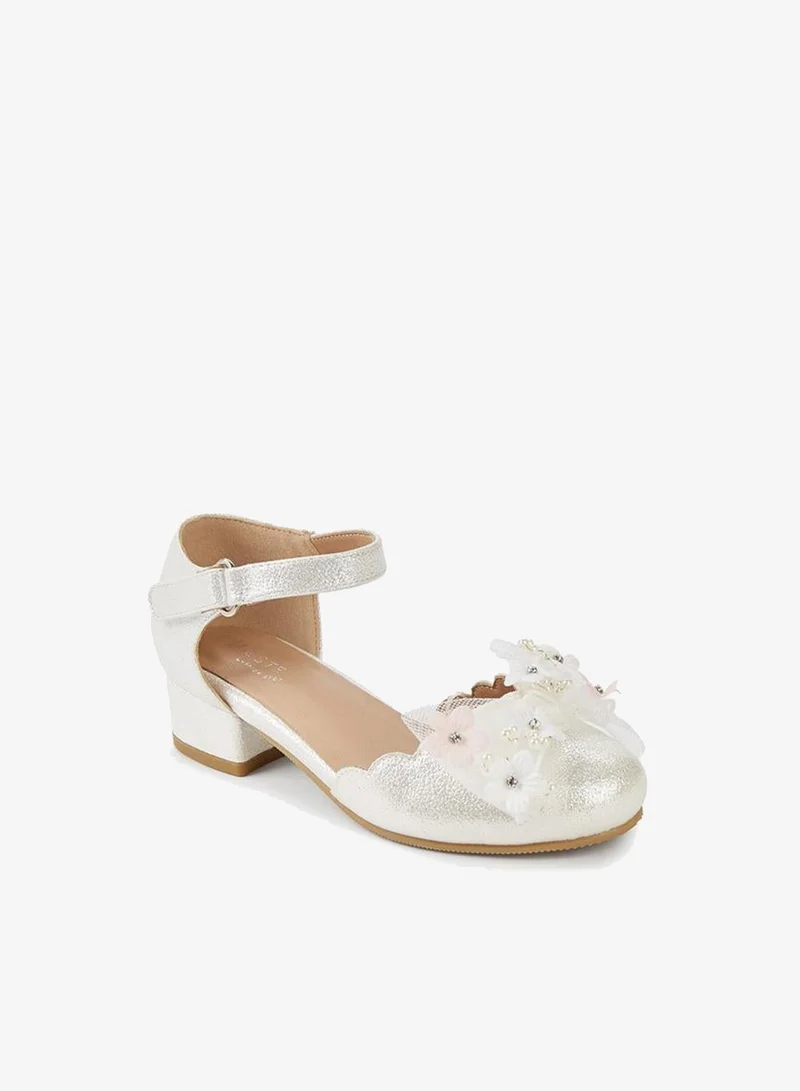 سيليست Girls Floral Embellished Block Heel Shoes