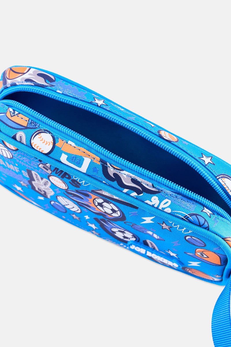 Joe Boxer Kids Boy Allover Print Pencil Pouch, Blue - Image 3