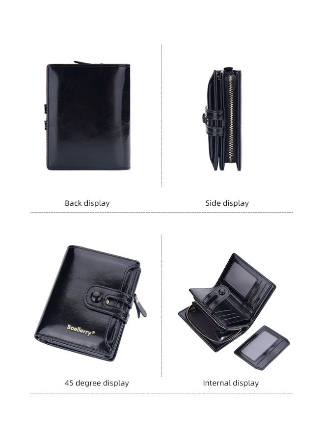 بايلليري محفظة بايليري النسائية القصيرة من جلد مشمع عالي الجودة - Image 2