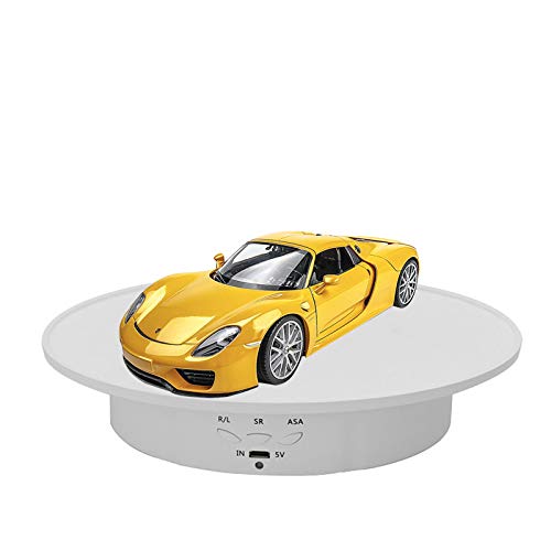 JAYEGT Motorized Rotating Display Stand, 7.87inch /17.6lbs Load, 360 Degree Electric Rotating Turntable for Photography Products, Jewelry, 3D Model ,with 5 Colors Backgrounds -- White - Image 5