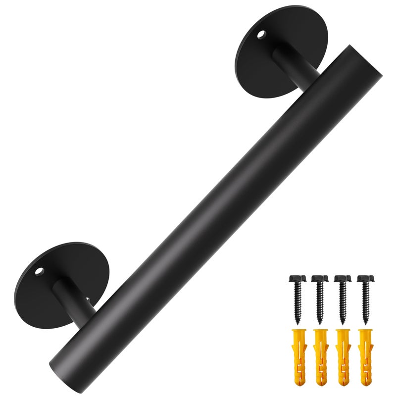 ZOOKASEA Heavy Duty Stair Railing  Wrought Iron Hand Rails For Indoor Stairs  Handrails For Bathroom  Basement  Porch Steps  Barrier-Free Staircase Grab Bar For Seniors  12"" - Image 1