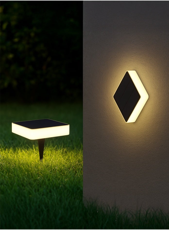 Vmax 1-Pack Solar Garden Pathway Light Square Cool White LED Outdoor Lamp, Waterproof Spike & Wall Mount Dual-Use for Landscape, Lawn & Patio Lighting - Image 4