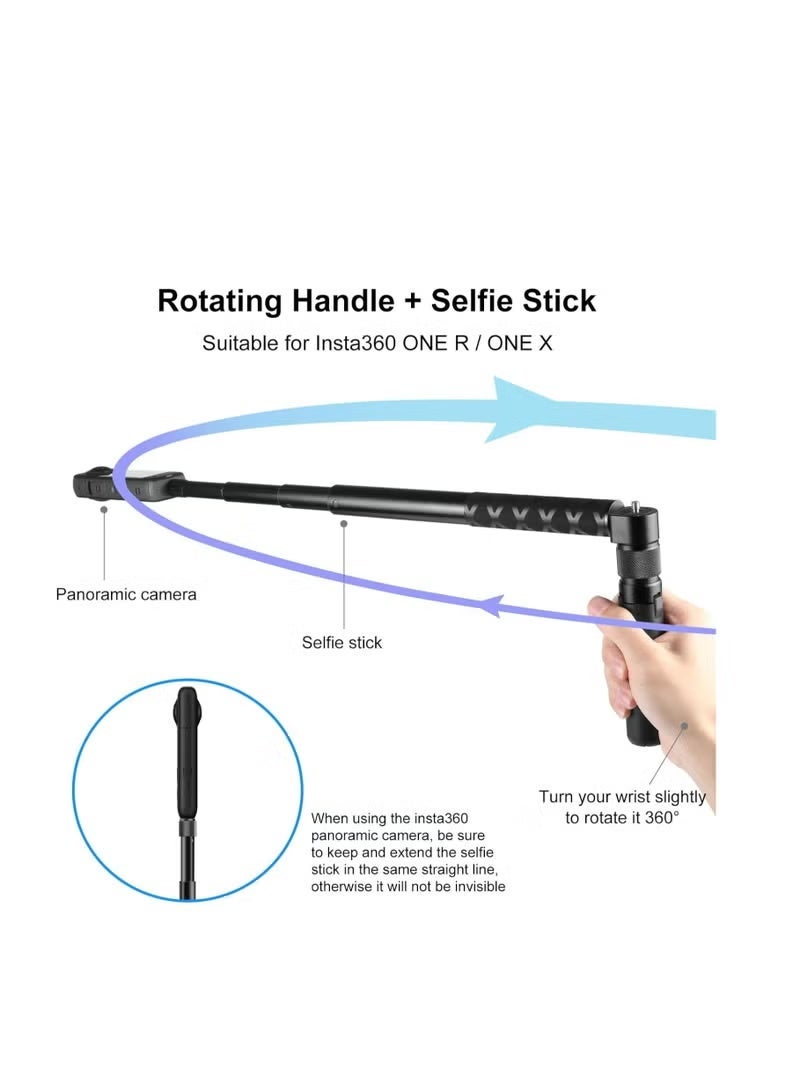 SMARTX Invisible Selfie Stick for Insta360 X5/X4/X3/GO 3S/One X2/One RS/R – Lightweight Handheld Extension Pole for 360 Action Cameras – Seamless Shots for Travel, Sports & Vlogging (Tripod Not Included) - Image 5