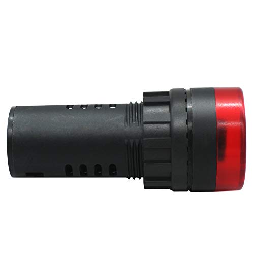mxuteuk 2Pcs 22mm AC/DC 24V Red LED Buzzer Flash Alarm Signal Indicator Light AD16-22SM-RR24V - Image 4