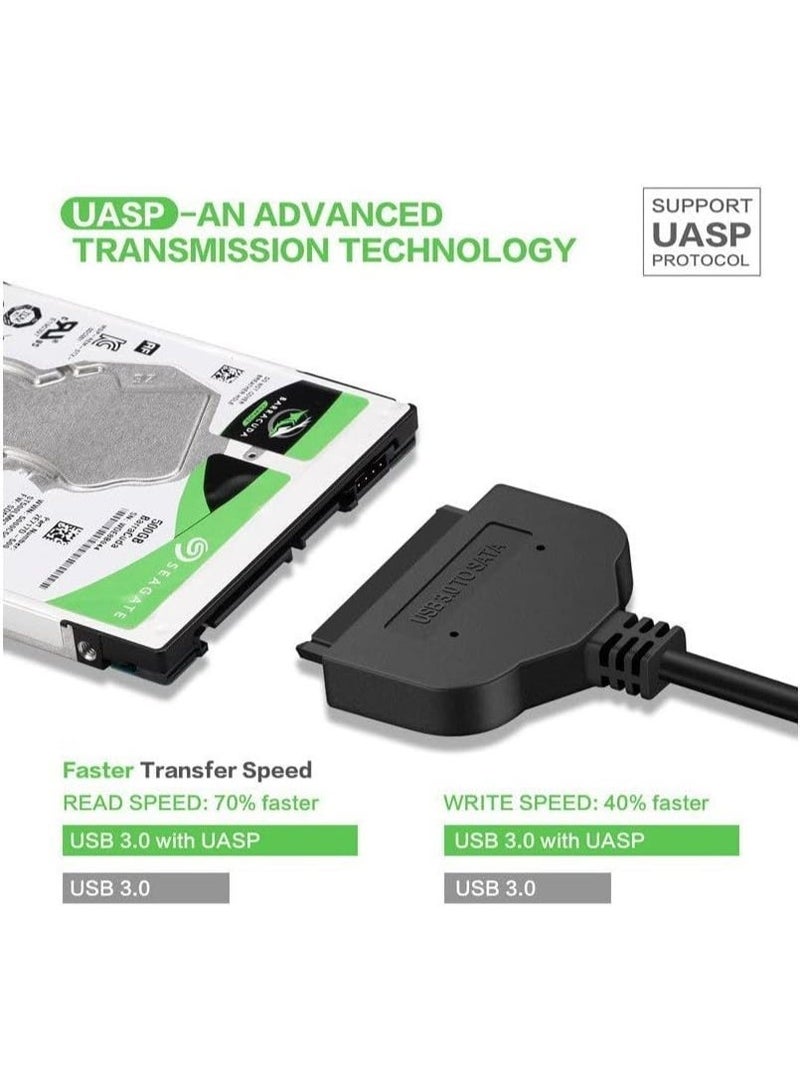 ابلس كابل محول AB-52S من USB 3.0 إلى SATA – محول عالي السرعة لمحركات الأقراص الصلبة (HDD) وأقراص الحالة الصلبة (SSD) مقاس 2.5 بوصة، يدعم سعة تخزين SATA تصل إلى 4 تيرابايت، كابل نقل بيانات USB 3.0 لأجهزة الكمبيوتر المحمول والمكتبي. - Image 4