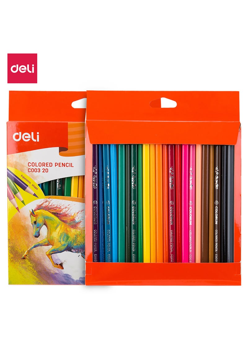 Deli Short Wooden Colored Pencils , Non-Toxic Colors , Art Supplies for Drawing , Sketching , Coloring , Pack of 24 PCS  - Image 1