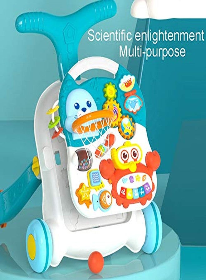 AWOKZA Baby Walker Kids Push Walker Toys Musical Learning Baby Bouncer with Wheels Boys Girl, 2 in 1 Baby Walker, Fun Table Activity Center, Musical Lights Infant Toy Birthday Holiday Gifts - Image 4