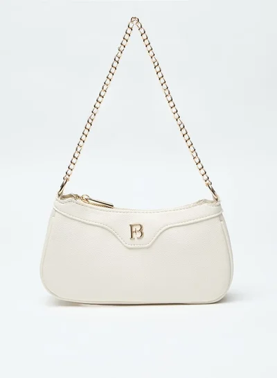 Flora Bella By Shoexpress Textured Shoulder Bag with Zip Closure and Chain Strap