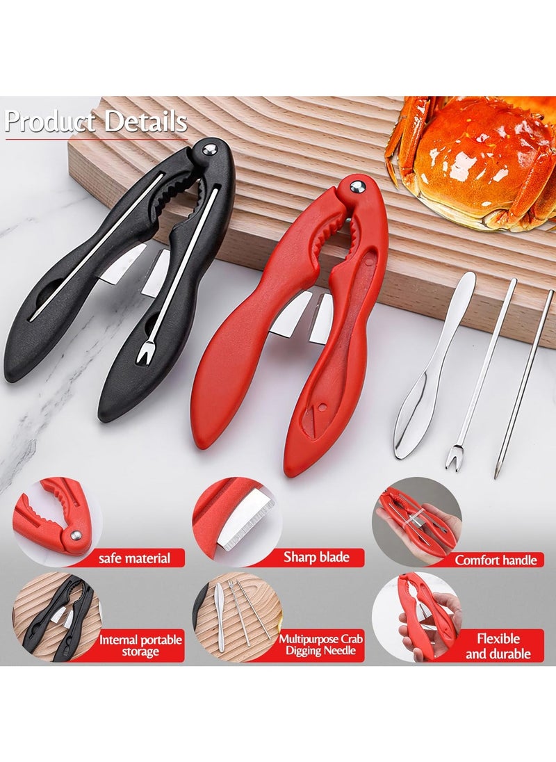 SYOSI - 4 Pcs Crab Crackers and Tools, Multifunctional Crab Leg Crackers, Lobster Crackers and Picks Set, Crab Utensils Seafood Tools, Crab Forks Scissors Lobster Shellers, Nut Cracker Set for Crab Legs - Image 1