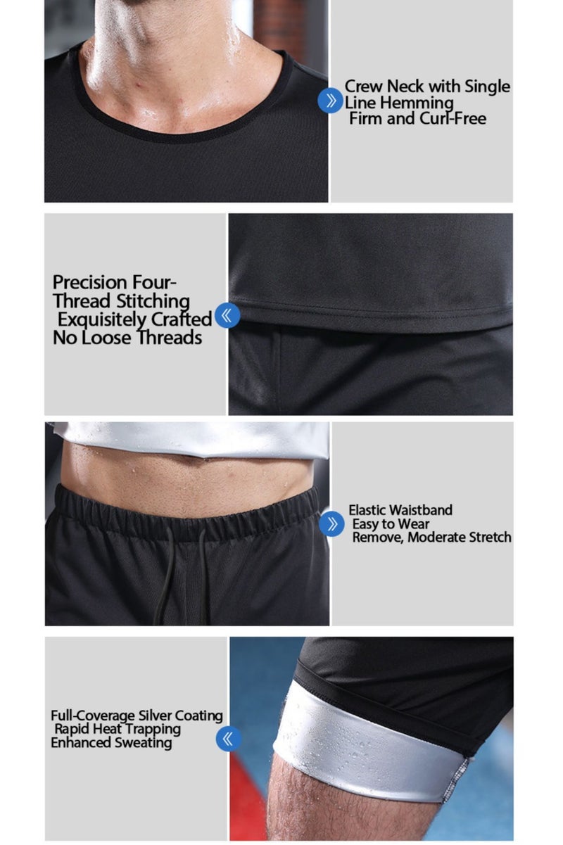 جي آر كيه سي بدلة ساونا للرجال – قميص بأكمام طويلة وبنطال، طقم رياضي معزز للتعرق وفقدان الوزن - Image 4