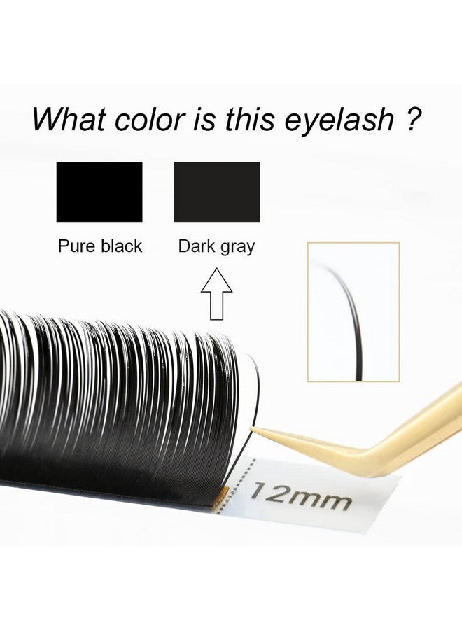 NAGARAKU Flat Ellipse Eyelash Extensions Supplies 0.15 C Curl 10Mm Natural Grey Black Faux Mink Super Soft Lash Split Tips Individual Lashes - Image 4
