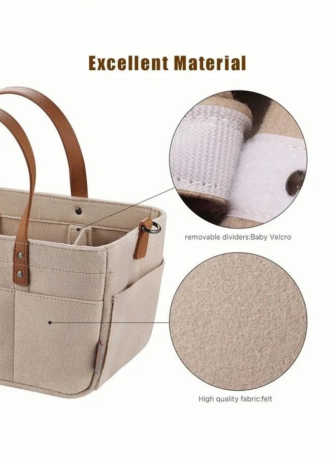 Portable Baby Diapers Storage Bag With Removable Dividers And Shoulder Strap