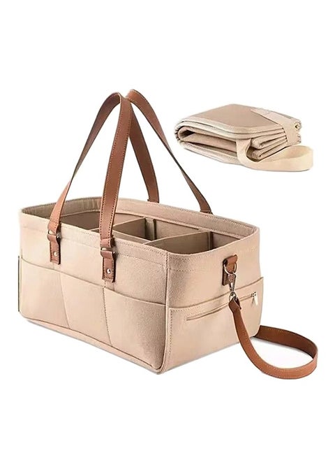 Portable Baby Diapers Storage Bag With Removable Dividers And Shoulder Strap