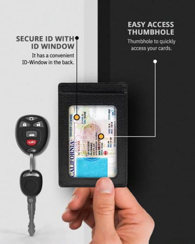 Access Denied محفظة رفيعة وعصرية للرجال والنساء - محفظة جلدية رفيعة لحفظ بطاقات الائتمان مع حماية RFID هدايا للرجال - Image 3