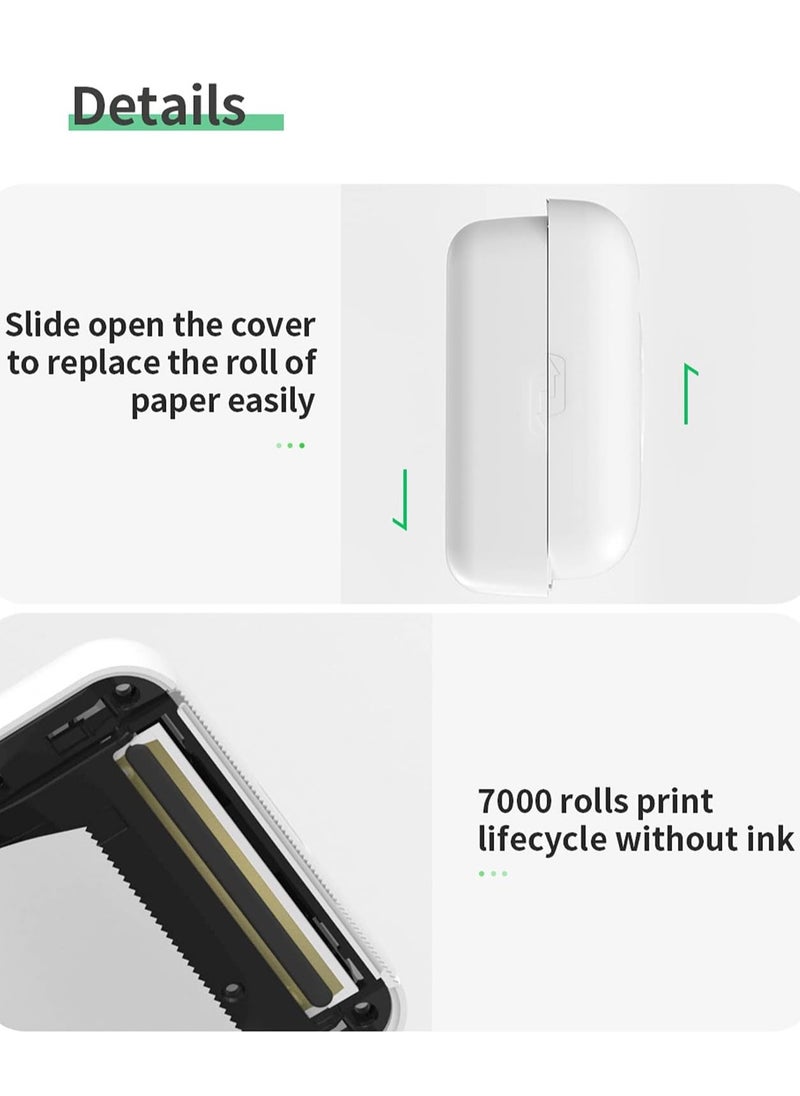 PeriPage - Bisofice PeriPage Mini Printer, PeriPage A6 Pro 304DPI, Pocket HD Wireless BT Thermal Printer Picture Photo Label Memo Notes Journal Receipt Paper Instant Printer Sticker AR Photo Inkless Printing - Image 1