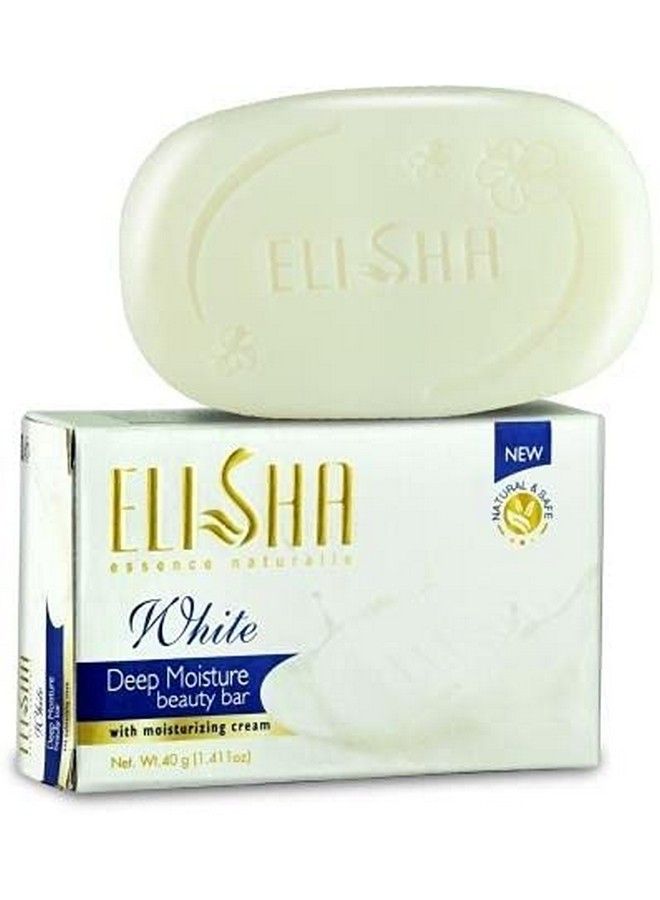Elisha White Deep Moisture Beauty Bar With Moisturizing Cream 40 Gm Pack Of 10 (Total 400 Gm) - Image 1