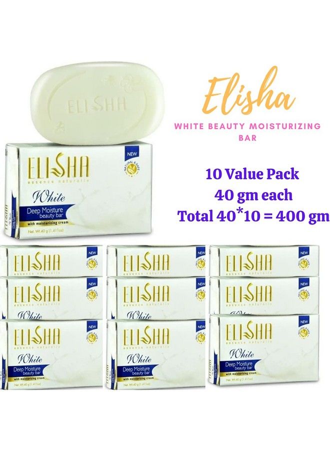 Elisha White Deep Moisture Beauty Bar With Moisturizing Cream 40 Gm Pack Of 10 (Total 400 Gm) - Image 3