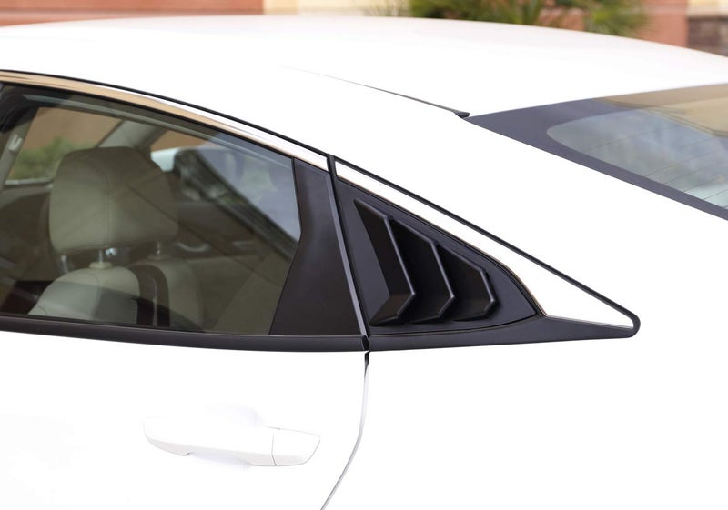 iJDMTOY Left/Right Black Finish Racing Style Rear Side Window Scoop Air Vent/Louver Shades Compatible With 2016-21 Honda Civic Sedan - Image 3