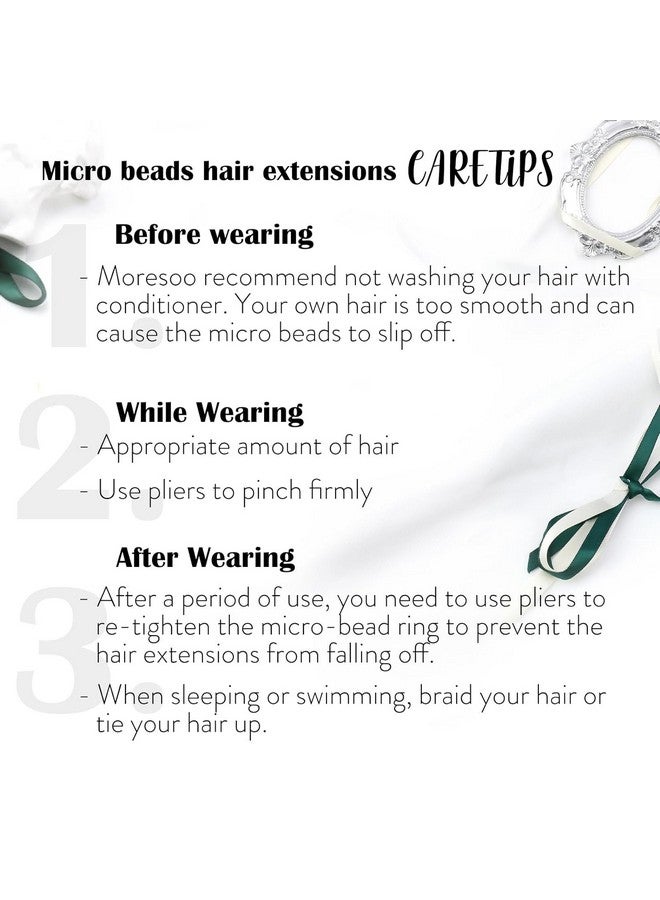 Moresoo Microlink Hair Extensions Human Hair Light Brown And Platinum Blonde Hair Extensions Micro Loop Hair Extensions Real Human Hair Micro Bead Hair Extensions Human Hair Blonde 50G/50S 14In - Image 4